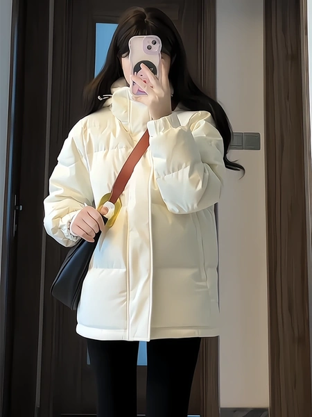 Áo phao lông vũ nữ lông vịt trắng có mũ dáng rộng, dễ phối...