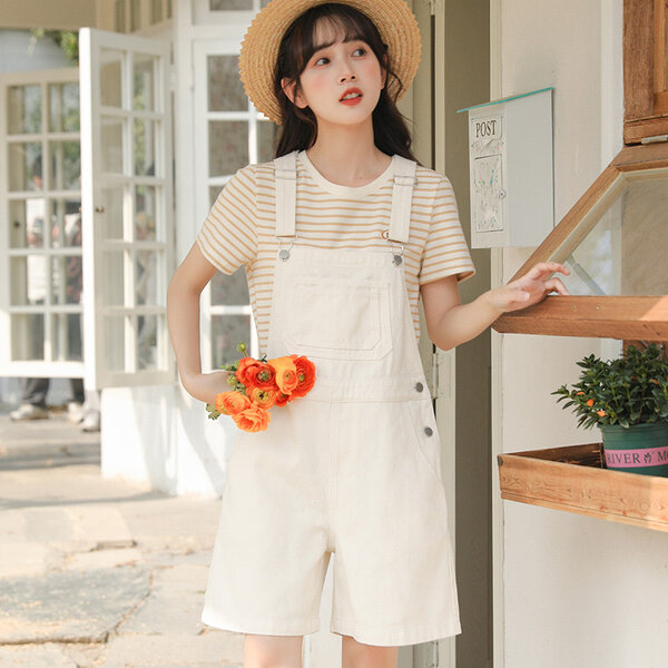 Quần yếm nữ màu trơn