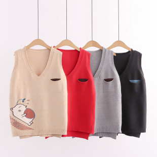 Áo len gile nữ hình con vật đang ngủ say