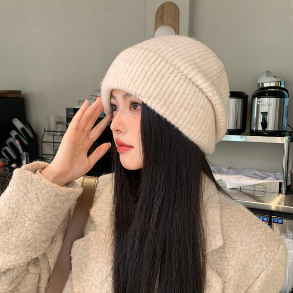 mũ len nữ có lót lông giữ ấm mùa đông