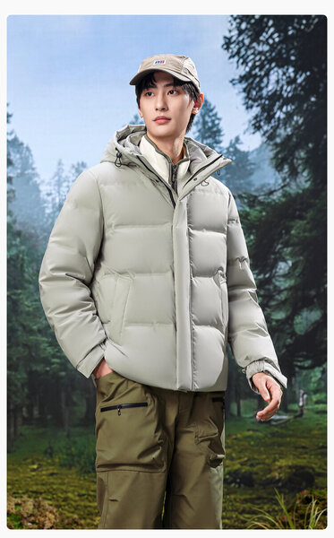 Áo khoác lông vũ nam phong cách đơn giản ấm áp thoải mái