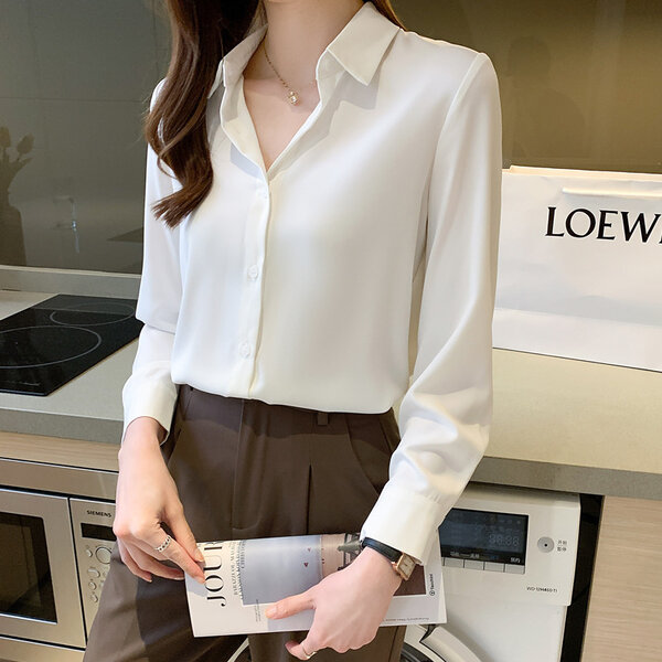 Áo sơ mi nữ tay dài phong cách nhẹ nhàng 