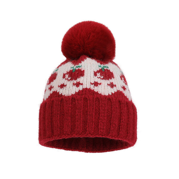 Mũ len nữ dày dặn có lót lông giữ ấm chống lạnh mùa đông