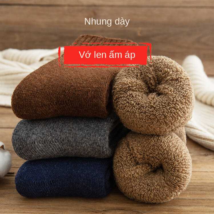 Tất len nam, nữ cổ cao dày dặn ấm áp