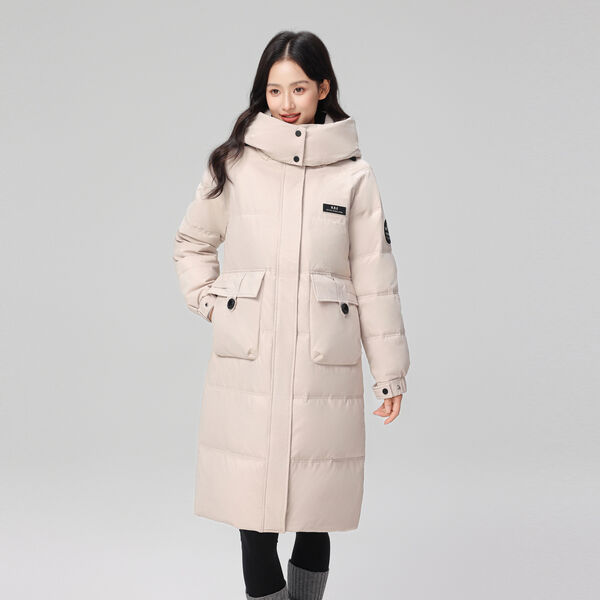 Áo khoác lông vũ nữ dáng dài qua gối, phong cách thể thao thời...