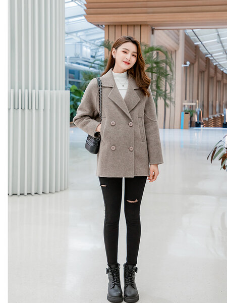 Áo khoác dạ nữ 2 hàng khuy thu đông