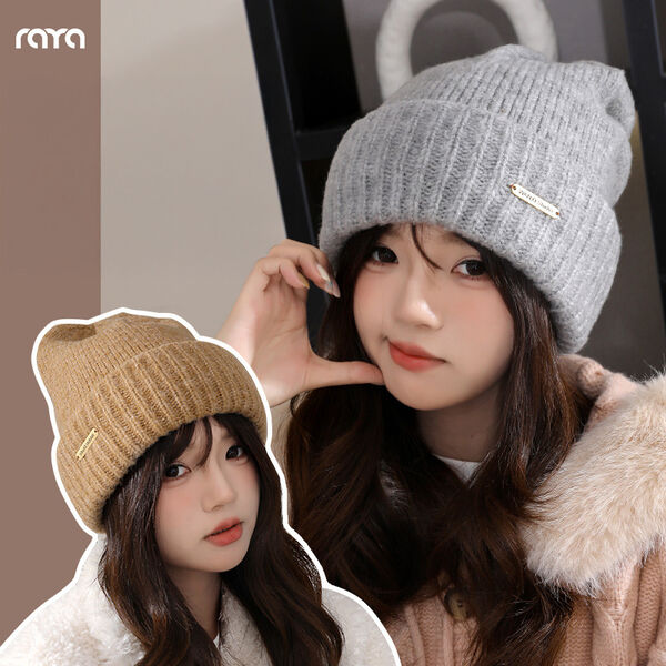 Mũ len nam nữ có logo, chất len Mohair, dày dặn giữ ấm mùa thu...