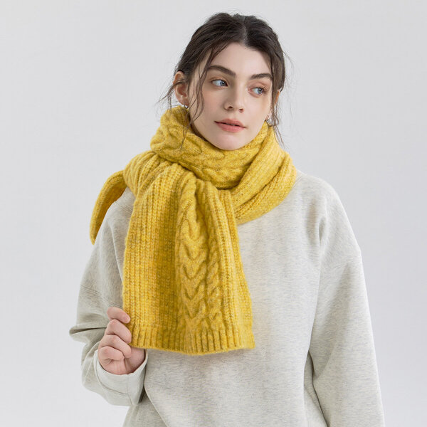 Khăn choàng len đan kiểu Hàn Quốc cho nữ mùa đông dày dặn giữ...