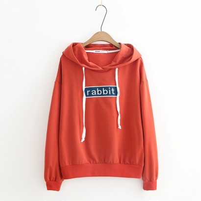 Áo hoodie hình chữ Rabbit