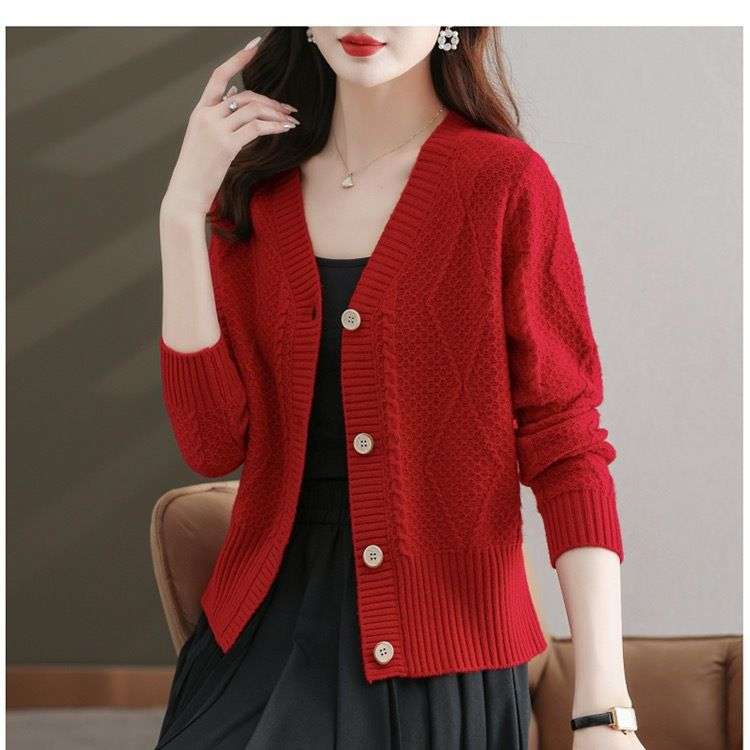 Áo khoác len cardigan nữ dệt kim