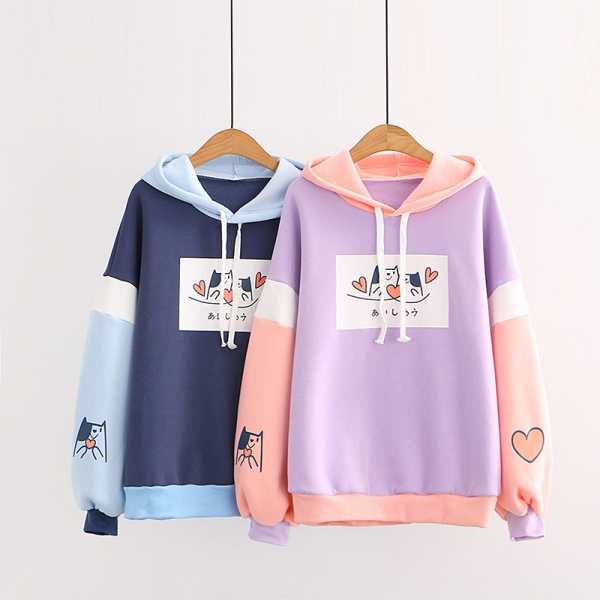 Áo hoodie nữ hình trái tim tình yêu