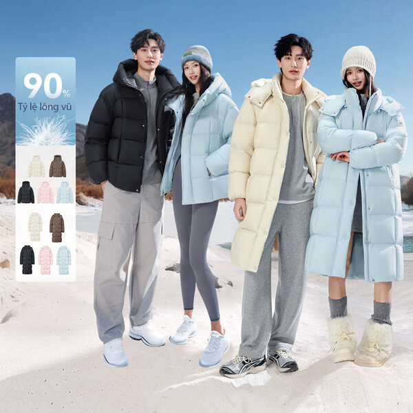 Áo khoác phao lông vũ unisex nam nữ chất vải mềm mịn, nhẹ...