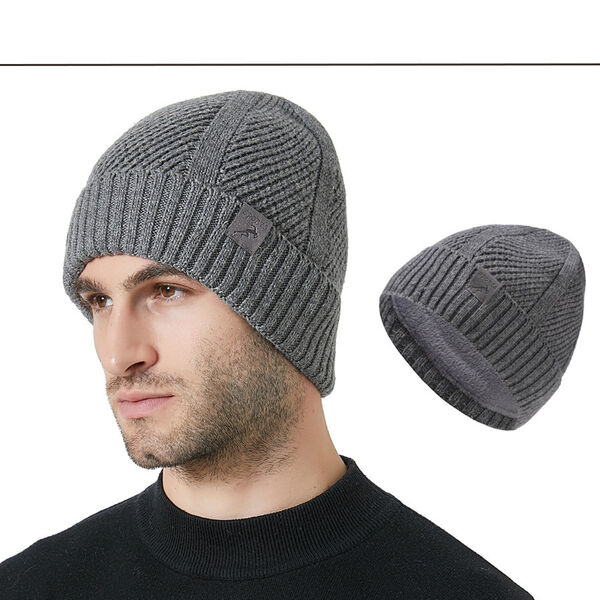 Mũ len nam có lớp lót lông, dày dặn giữ ấm mùa đông