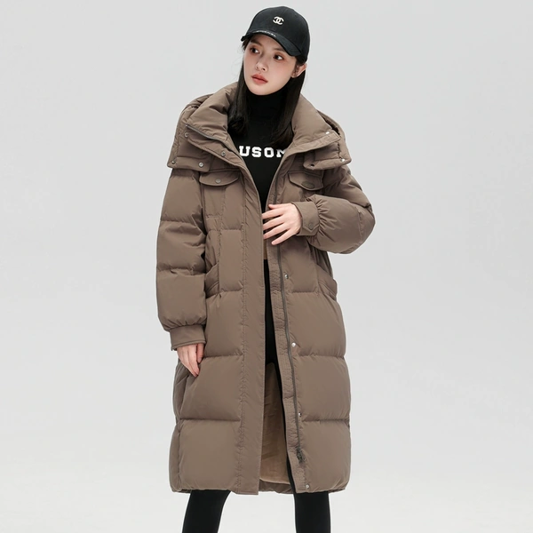 Áo khoác phao lông vũ nữ phong cách Hàn dáng dài ấm dày, chống...