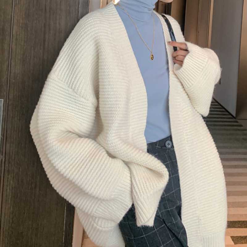 Áo khoác cardigan dệt kim màu trơn dành cho nữ