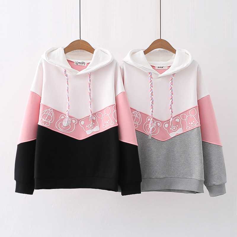 Áo khoác hoodie nữ họa tiết con vật dễ thương