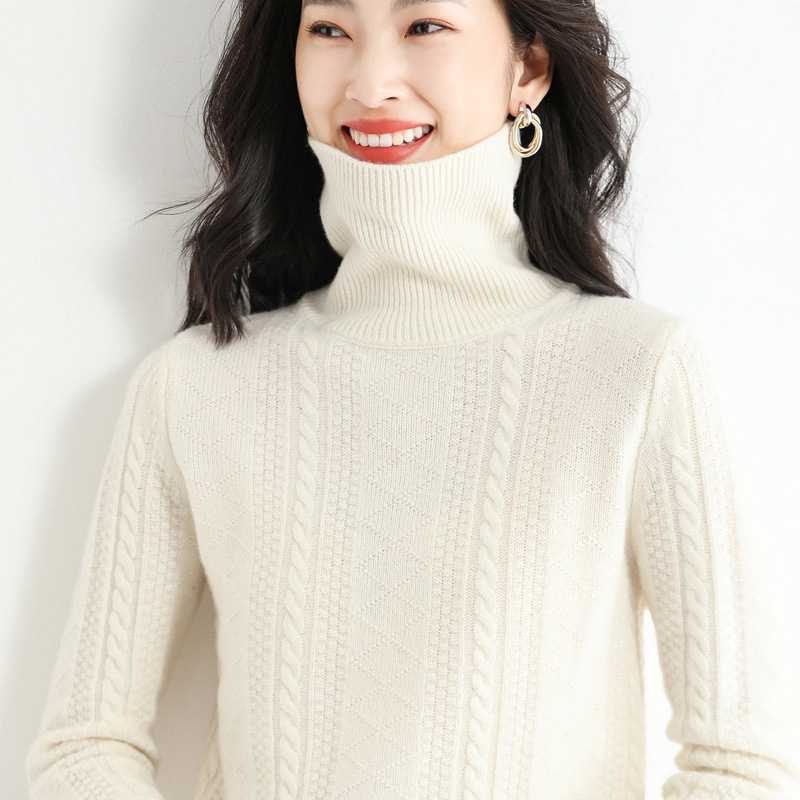 Áo len cổ lọ nữ dệt kim
