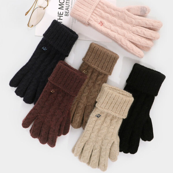 Găng tay len unisex nam nữ cổ tay dài giữ ấm mùa đông