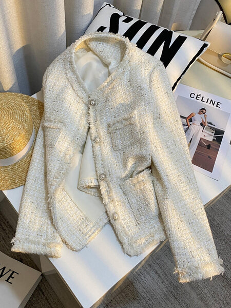 Áo khoác dạ tweed nữ form ngắn