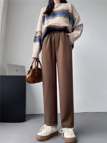 Quần nỉ ấm áp cạp cao cho nữ