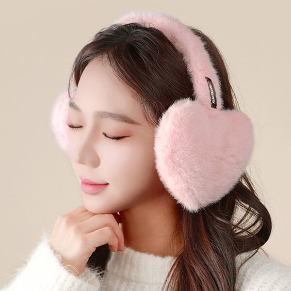 Chụp tai nữ hình trái tim dễ thương có thẻ gập lại giữ ấm...