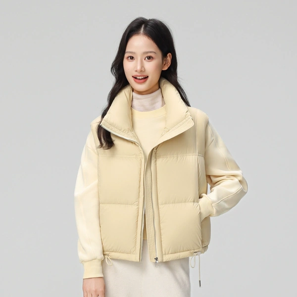 Áo khoác phao lông vũ nữ dáng gile nhẹ ấm, phong cách Hàn Quốc