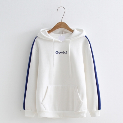 Áo hoodie thêu chữ Gemini