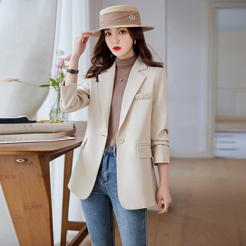 Áo blazer nữ đơn giản màu trơn thanh lịch