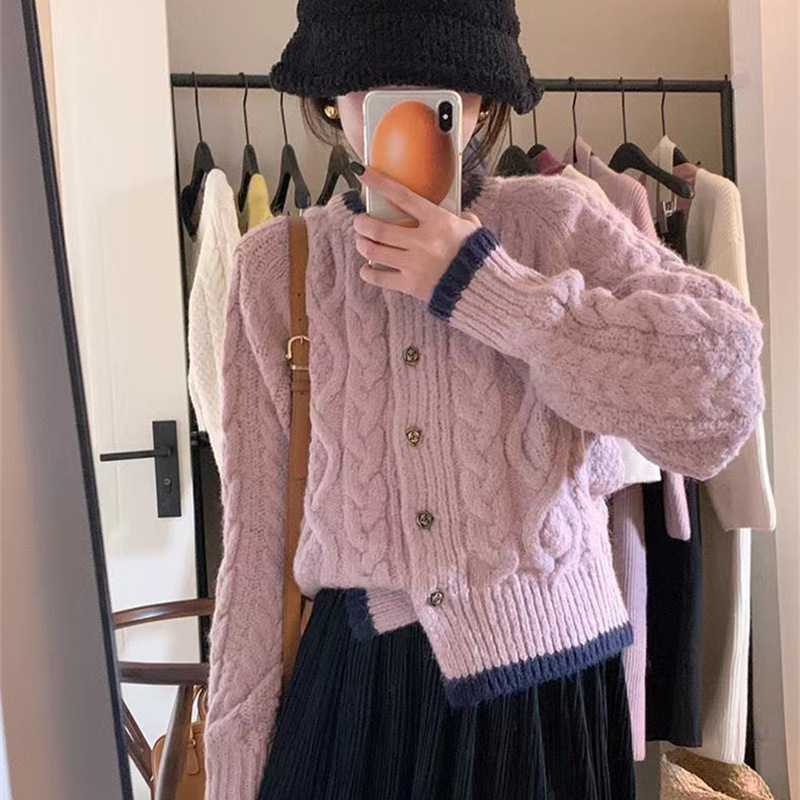 Áo khoác len cardigan nữ dệt kim mềm mại