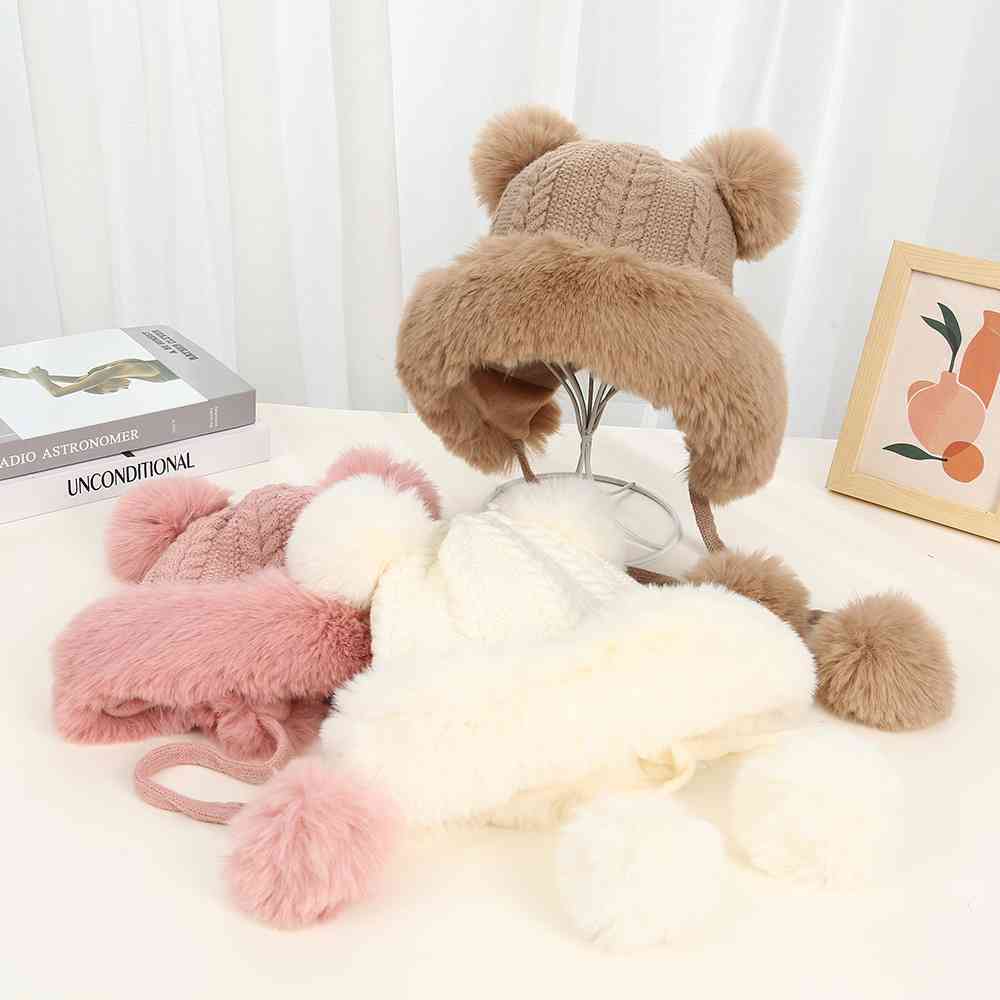 Mũ len nữ tai gấu