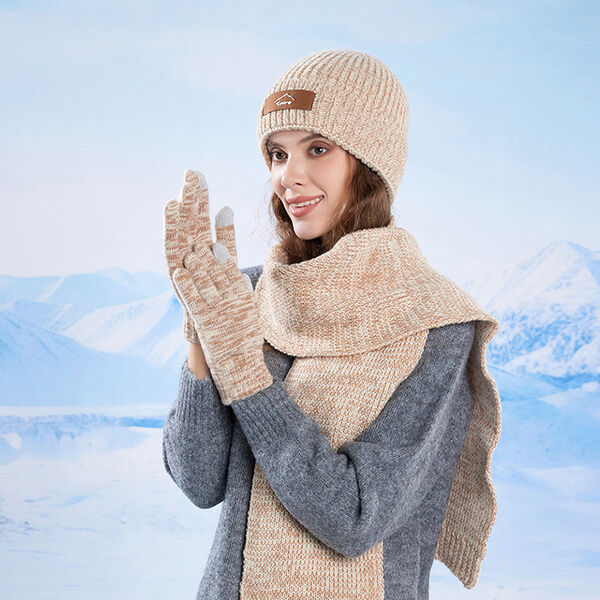 Bộ 3 món mũ, găng tay và khăn quàng cổ nam nữ, lót lông giữ...
