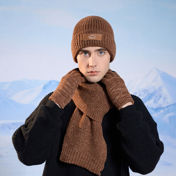 Bộ 3 món mũ, găng tay và khăn quàng cổ nam nữ, lót lông giữ...