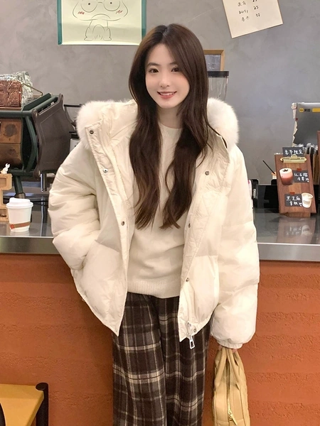 Áo khoác phao lông vũ nữ dày dặn, ấm áp, thời trang mùa thu...