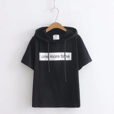 Áo hoodie ngắn tay one more time