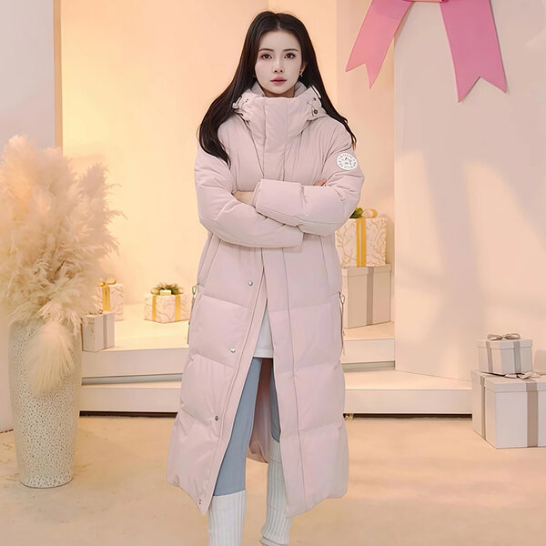 Áo khoác phao lông vũ nữ dáng dài qua gối, dày dặn, giữ ấm...