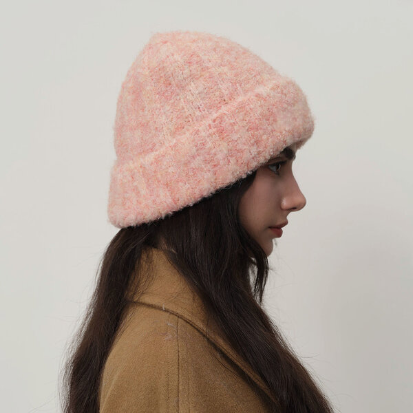 Mũ len đan nữ mùa đông giữ ấm, dày dặn