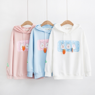 Áo hoodie 3 chú thỏ "heo" và carrot