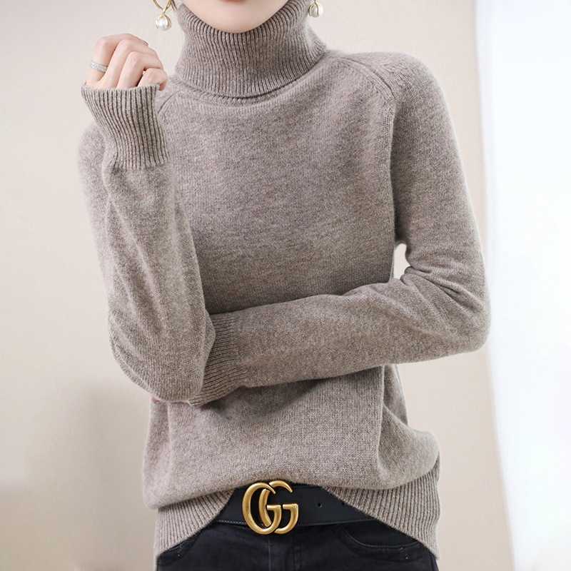 Áo len cổ lọ nữ dệt kim