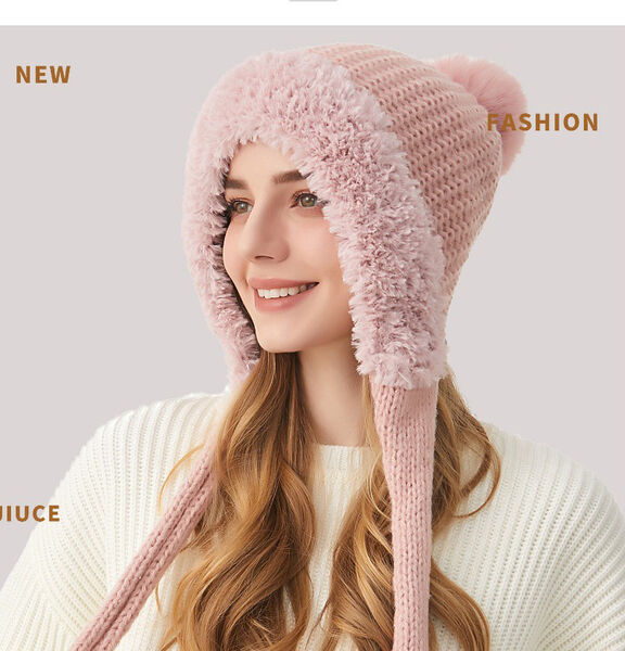 Mũ len đan mũ len dày dặn co giãn giữ ấm