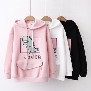 Áo hoodie khủng long nhí có túi áo trước