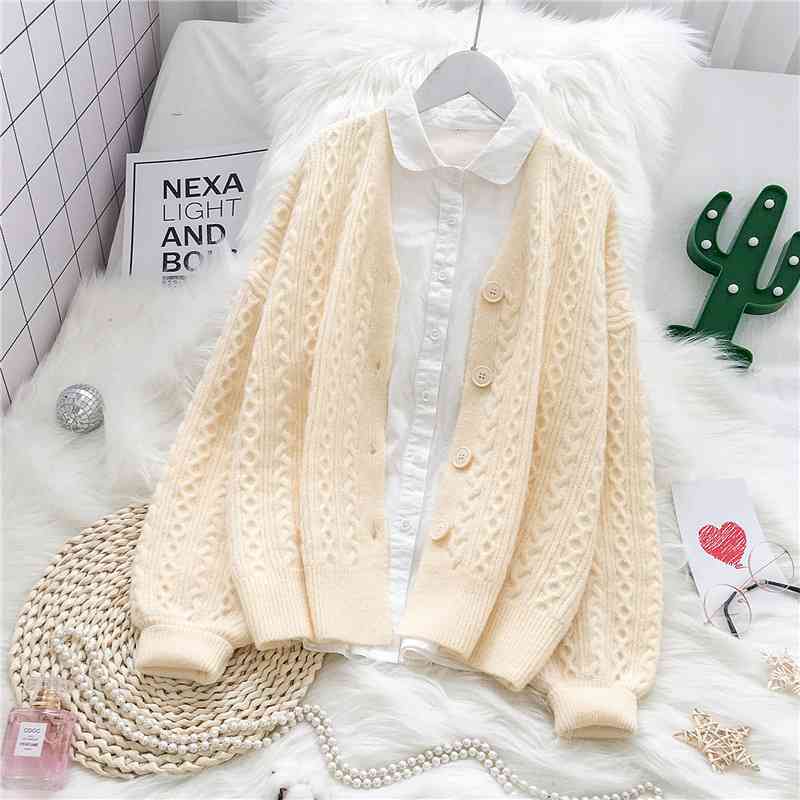 Áo khoác len cardigan nữ dệt kim