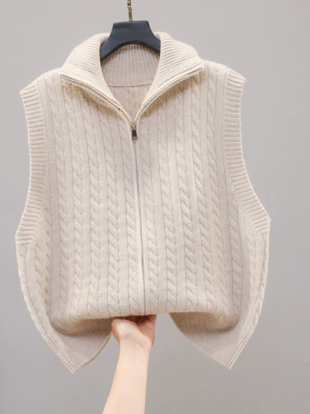 Áo len không tay kiểu xoắn cho nữ