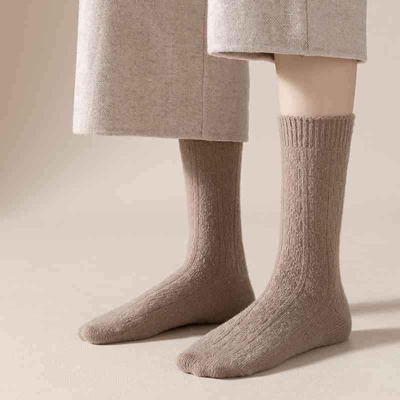 Vớ len dệt kim cổ dài phong cách retro dành cho nữ