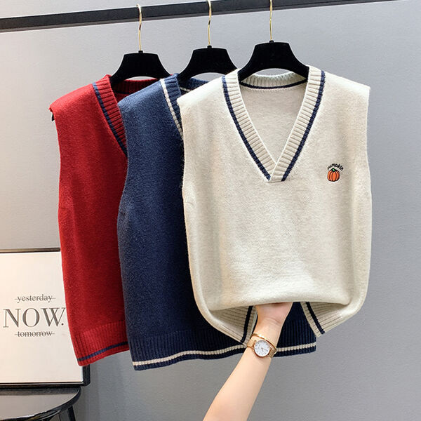 Áo gile len nữ thời trang phong cách Hàn Quốc xuân