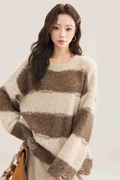 Áo len nữ sọc ngang