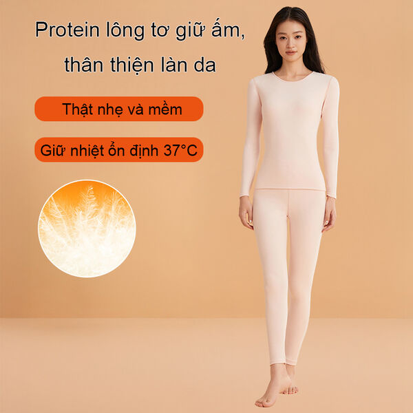Quần áo giữ nhiệt nữ cổ tròn 