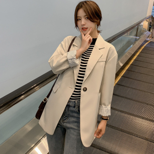 Áo khoác blazer nữ màu trơn form rộng