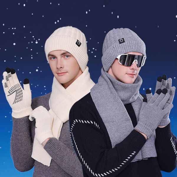 Bộ 3 món mũ len, găng tay, khăn quàng cổ mùa đông giữ ấm cho...