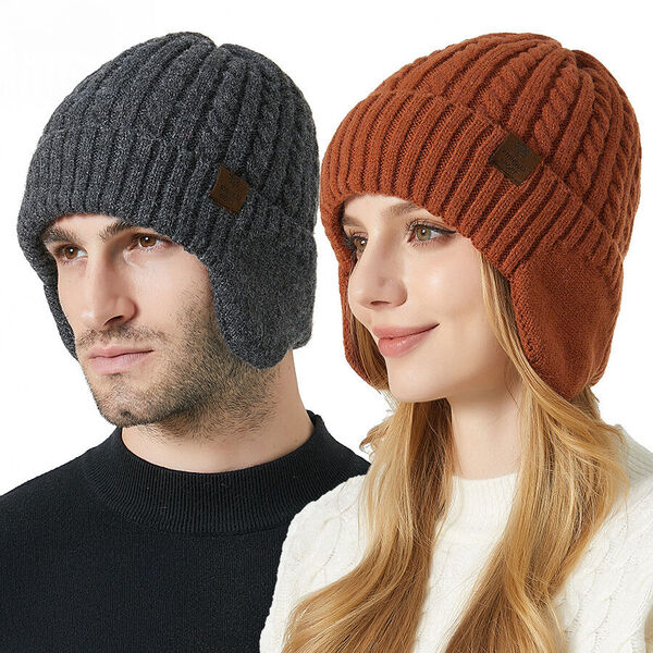 Mũ len nam nữ phong cách cổ điển, che tai giữ ấm mùa đông