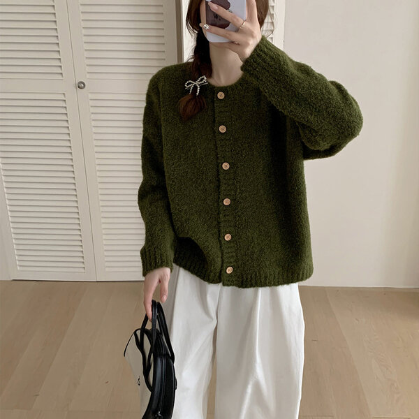 Áo khoác len dệt kim chất vải mềm, form rộng, dày dặn, thích...